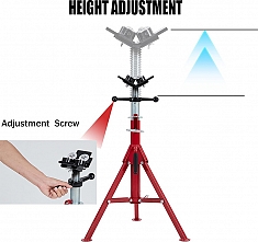 Регулировка высоты V-образной четырехроликовой складной регулируемой опоры для труб Remmers Atlant 1/8-12